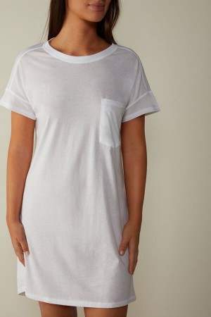 Intimissimi Ultrafresh Supima® Bomull Nightdress Hvite | SN-ITMSM58399