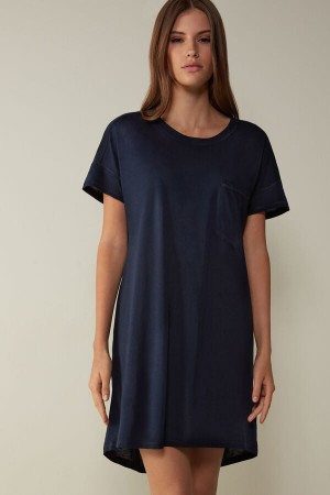 Intimissimi Ultrafresh Supima® Bomull Nightdress Blå | SN-ITMSM58402