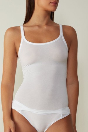 Intimissimi Ultralight Supima® Bomull Top Hvite | SN-ITMSM57954