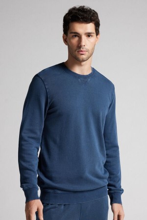 Intimissimi Washed Kolleksjoner Crewneck Sweatshirt Blå | SN-ITMSM58667