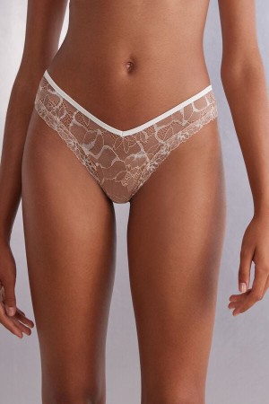 Intimissimi What A Beauty ‘80s Stil Brazilian Panties Beige | SN-ITMSM57497