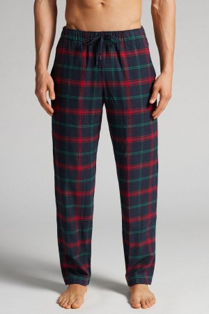 Intimissimi / Check Pattern Brushed Cloth Full Length Pants Grønn | SN-ITMSM58767